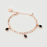 "Haze" Rose Gold Bracelet with Natural Black Onyx