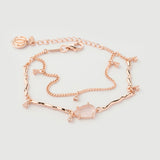 "Hera" Rose Gold Bracelet with Natural Rose Quartz