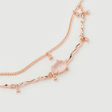 "Hera" Rose Gold Bracelet with Natural Rose Quartz