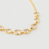 Bracelet "Satta" en Argent Plaqué Or Jaune 18 carats et Quartz Rose Naturel