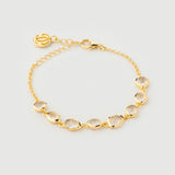 Bracelet "Satta" en Argent Plaqué Or Jaune 18 carats et Quartz Rose Naturel