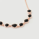 Bracelet "Satta" en argent plaqué or rose 18 carats et onyx noir naturel