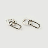 Boucles d'oreilles "Linkz" en argent plaqué or jaune 18 carats et topaze blanche naturelle