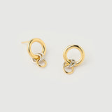 Boucles d'oreilles "Linkz" en argent plaqué or jaune 18 carats