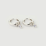 Boucles d'oreilles "Linkz" en argent plaqué or jaune 18 carats et grenat naturel