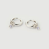 Boucles d'oreilles "Linkz" en argent plaqué or jaune 18 carats et grenat naturel