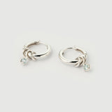 Boucles d'oreilles "Linkz" en argent plaqué or jaune 18 carats et grenat naturel