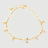Collier "Haze" en argent plaqué or jaune 18 carats et quartz rose naturel