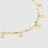 Collier "Haze" en argent plaqué or jaune 18 carats et quartz rose naturel