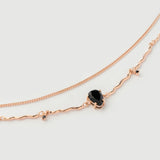Collier "Hera" en argent plaqué or rose 18 carats et onyx noir naturel