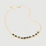 Collier "Satta" en argent plaqué or jaune 18 carats et onyx noir naturel