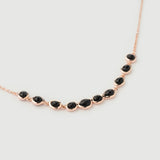 "Satta" Rose Gold Necklace with Natural Black Onyx