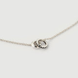 Colier cu pandantiv "Linkz" Minerva din Argint Placat cu Aur Alb de 18k și Spinel Negru Natural