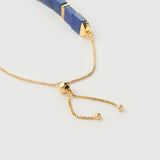 "Petra" Yellow Gold Bracelet with Natural Lapis Lazuli