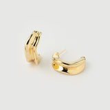 Boucles d'oreilles "Capri" Wave en plaqué argent et or jaune 18 carats