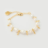 "Baroque" Yellow Gold Bracelet with Natural Pearl