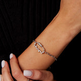 "Poki" White Gold Bracelet with Natural White Topaz