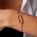 "Poki" Rose Gold Bracelet with Natural White Topaz