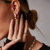 Boucles d'oreilles "Baroque" en argent plaqué or rose 18 carats