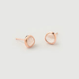 Boucles d'oreilles "Haze" en argent plaqué or rose 18 carats et quartz rose naturel