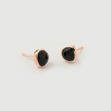 Boucles d'oreilles "Haze" en argent plaqué or rose 18 carats et onyx noir naturel