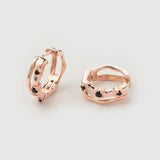 "Hera" Rose Gold Earrings with Natural Black Onyx