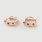 "Hera" Rose Gold Earrings with Natural Black Onyx