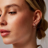 "Hera" Rose Gold Earrings with Natural Black Onyx