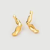 Boucles d'oreilles "Magma" en argent plaqué or jaune 18 carats