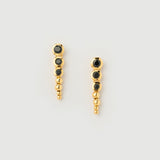 Boucles d'oreilles "Noura" en Argent Plaqué Or Jaune 18 carats et Onyx Noir Naturel