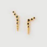 Boucles d'oreilles "Noura" en Argent Plaqué Or Jaune 18 carats et Onyx Noir Naturel