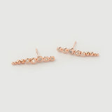 Boucles d'oreilles "Noura" en Argent Plaqué Or Rose 18 carats et Quartz Rose Naturel