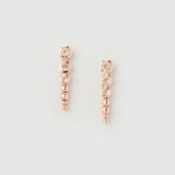 Boucles d'oreilles "Noura" en Argent Plaqué Or Rose 18 carats et Quartz Rose Naturel