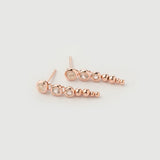 Boucles d'oreilles "Noura" en Argent Plaqué Or Rose 18 carats et Quartz Rose Naturel