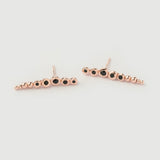 "Noura" Rose Gold Earrings with Natural Black Onyx