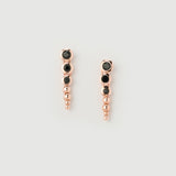 Boucles d'oreilles "Noura" en Argent Plaqué Or Rose 18 carats et Onyx Noir Naturel