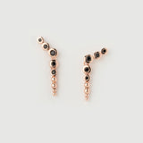 "Noura" Rose Gold Earrings with Natural Black Onyx