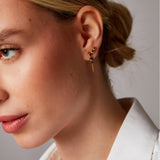 Boucles d'oreilles "Noura" en Argent Plaqué Or Jaune 18 carats et Onyx Noir Naturel