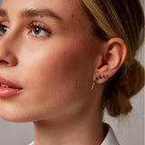 "Noura" Rose Gold Earrings with Natural Black Onyx