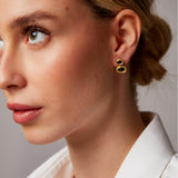 "Satta" Yellow Gold Earrings with Natural Black Onyx