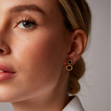 "Satta" Yellow Gold Earrings with Natural Black Onyx