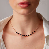 Collier "Satta" en argent plaqué or rose 18 carats et onyx noir naturel