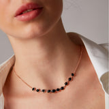 Collier "Satta" en argent plaqué or rose 18 carats et onyx noir naturel