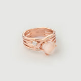 "Haze" Rose Gold Ring with Natural Rose Quartz