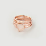 "Haze" Rose Gold Ring with Natural Rose Quartz