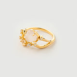 Bague "Hera" en Argent Plaqué Or Jaune 18 carats et Quartz Rose Naturel