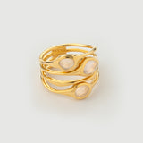 "Satta" Yellow Gold Ring with Natural Rose Quartz