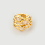 "Satta" Yellow Gold Ring with Natural Rose Quartz