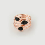 "Satta" Rose Gold Ring with Black Onyx