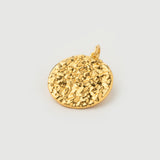 "Lava" Round Yellow Gold Charm